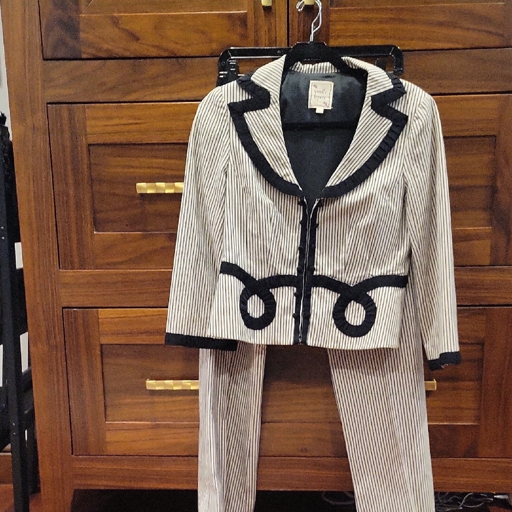 Darling Nanette Lepore Striped Black and White Suit Set